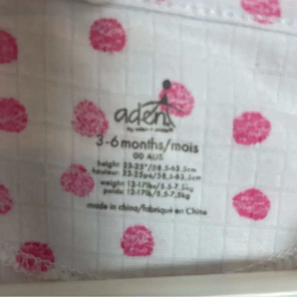 Aden + Anais White Pink Dotted One Piece 3-6 Months